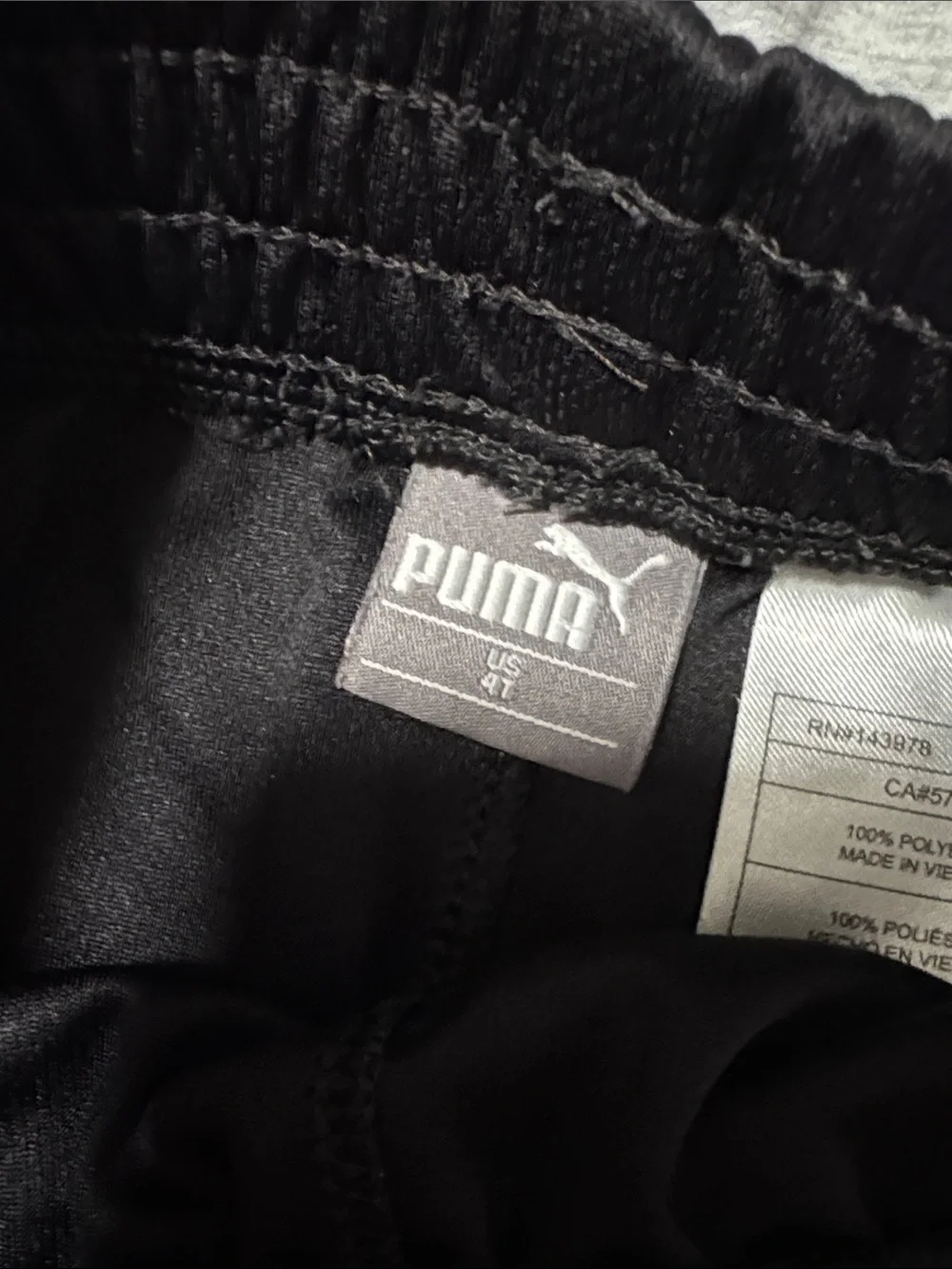 Puma Black Kids Athletic Shorts with White Piping
